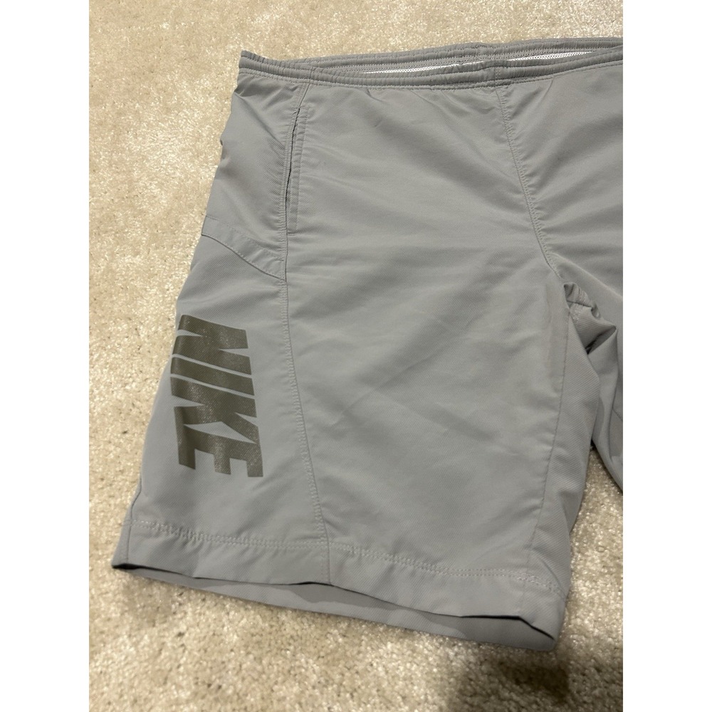 Vintage Nike Board Shorts Mens Large Gray Silver Tag Spell Out Logo - Picture 4 of 9